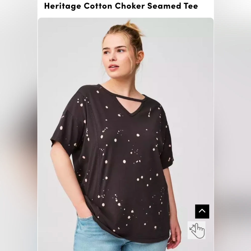 Nwot Torrid Heritage Black and Pink Splatter T-Shirt 👕 Size O